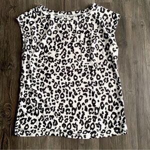 Cheetah Print White Cap Sleeve Top